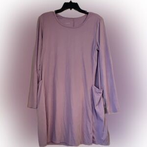 Purple Long Sleeve SPF sun protection dress size L with pockets